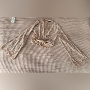 Cropped Tie Front Top